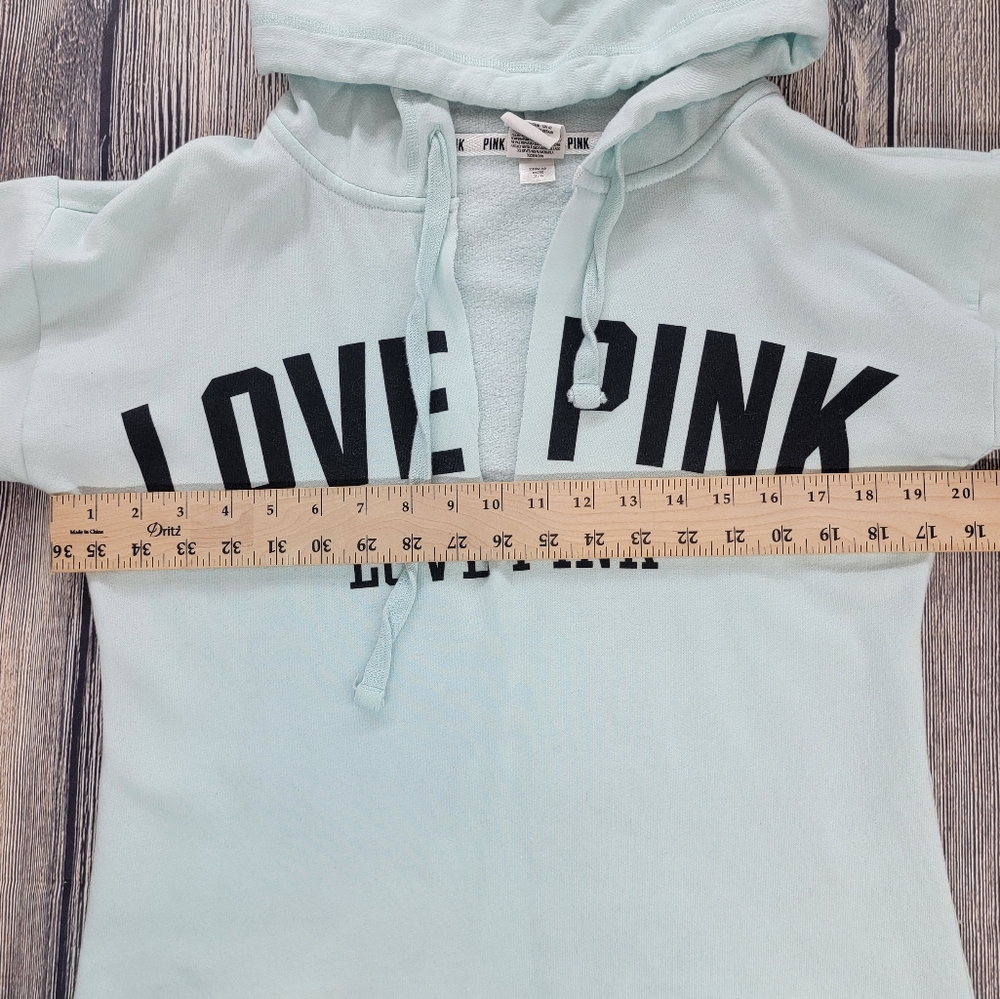 Victoria's Secret PINK Mint Green V Neck Pullover Hoodie Sweatshirt - Picture 7 of 9
